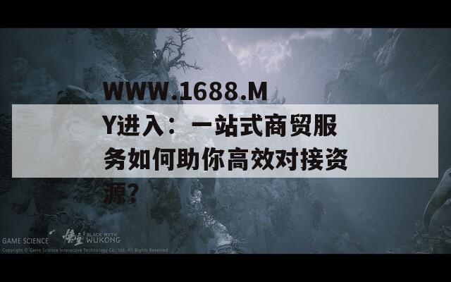 WWW.1688.MY进入：一站式商贸服务如何助你高效对接资源？