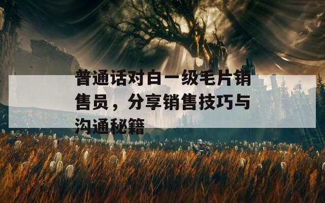 普通话对白一级毛片销售员，分享销售技巧与沟通秘籍