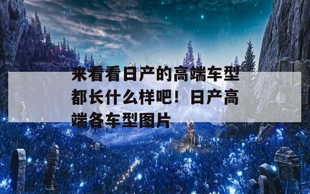 来看看日产的高端车型都长什么样吧！日产高端各车型图片
