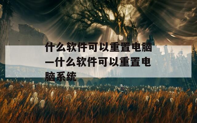 什么软件可以重置电脑—什么软件可以重置电脑系统