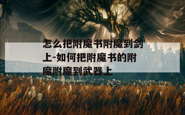 怎么把附魔书附魔到剑上-如何把附魔书的附魔附魔到武器上