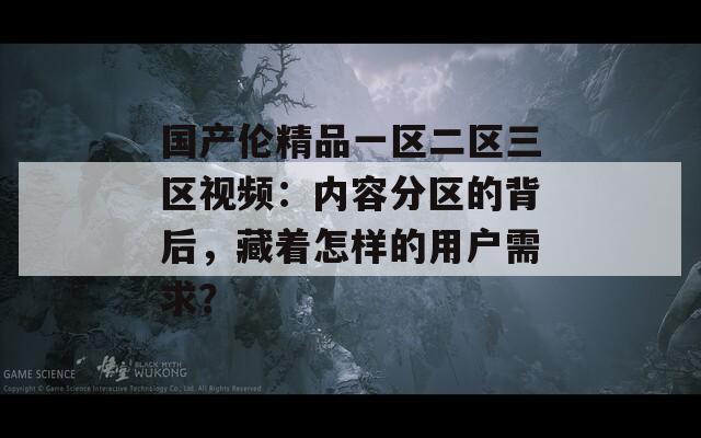 国产伦精品一区二区三区视频：内容分区的背后，藏着怎样的用户需求？
