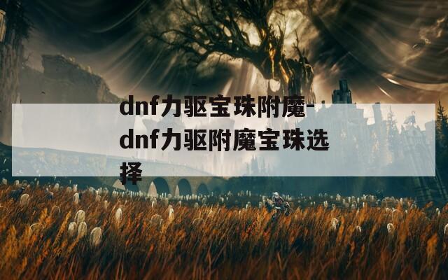 dnf力驱宝珠附魔-dnf力驱附魔宝珠选择