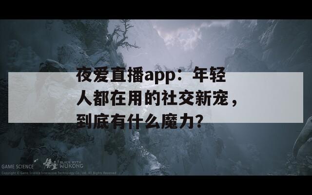 夜爱直播app：年轻人都在用的社交新宠，到底有什么魔力？