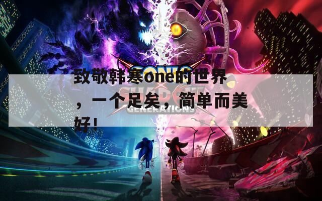 致敬韩寒one的世界，一个足矣，简单而美好！