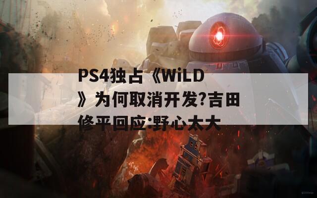 PS4独占《WiLD》为何取消开发?吉田修平回应:野心太大