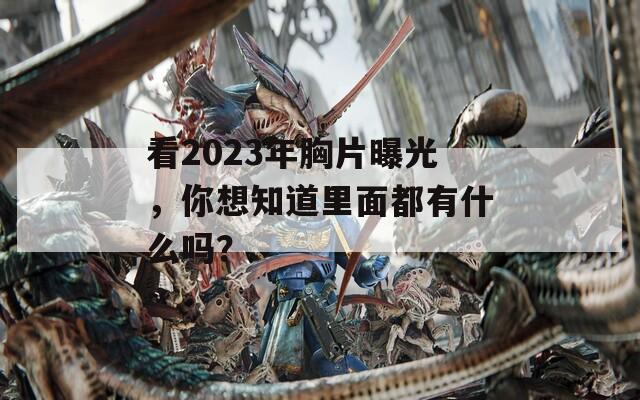 看2023年胸片曝光，你想知道里面都有什么吗？