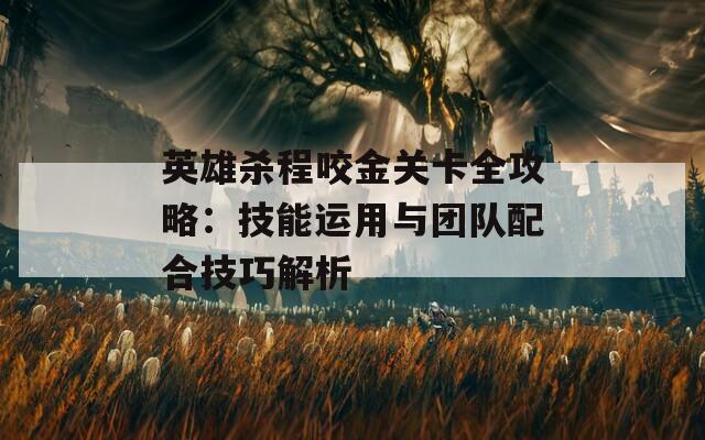 英雄杀程咬金关卡全攻略：技能运用与团队配合技巧解析