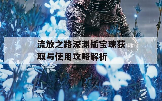 流放之路深渊插宝珠获取与使用攻略解析