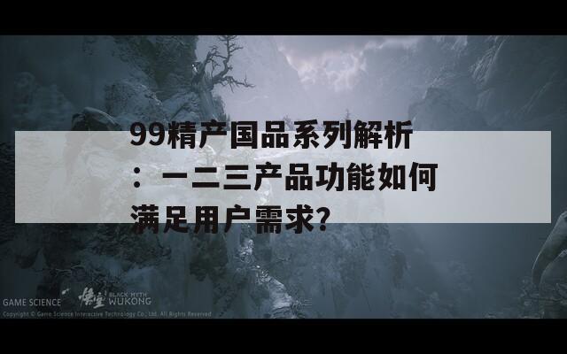 99精产国品系列解析：一二三产品功能如何满足用户需求？