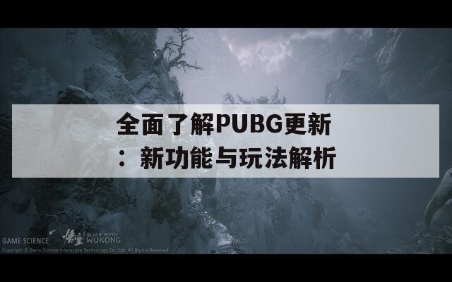 全面了解PUBG更新：新功能与玩法解析