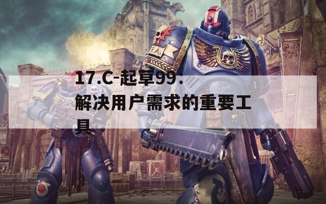 17.C-起草99：解决用户需求的重要工具