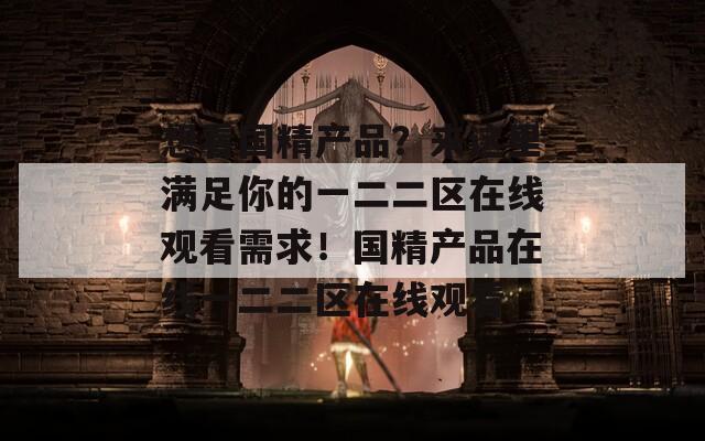 想看国精产品？来这里满足你的一二二区在线观看需求！国精产品在线一二二区在线观看
