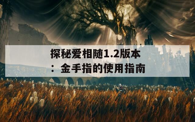 探秘爱相随1.2版本：金手指的使用指南