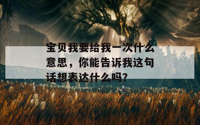 宝贝我要给我一次什么意思，你能告诉我这句话想表达什么吗？