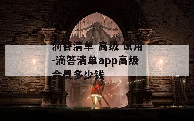 滴答清单 高级 试用-滴答清单app高级会员多少钱