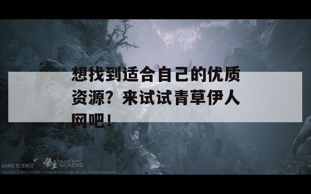 想找到适合自己的优质资源？来试试青草伊人网吧！