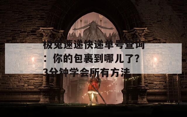 极兔速递快递单号查询：你的包裹到哪儿了？3分钟学会所有方法
