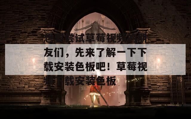 想要尝试草莓视频的朋友们，先来了解一下下载安装色板吧！草莓视频下载安装色板