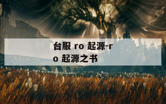 台服 ro 起源-ro 起源之书