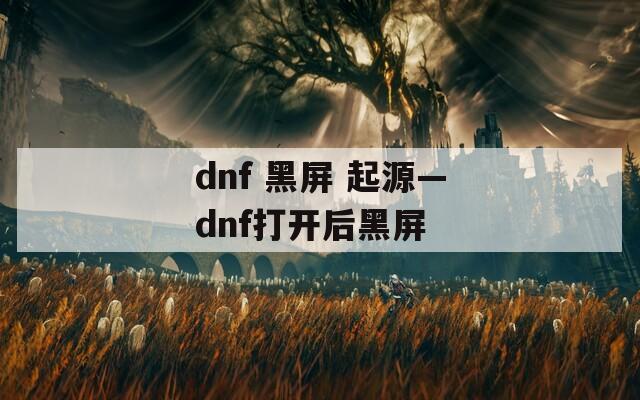 dnf 黑屏 起源—dnf打开后黑屏