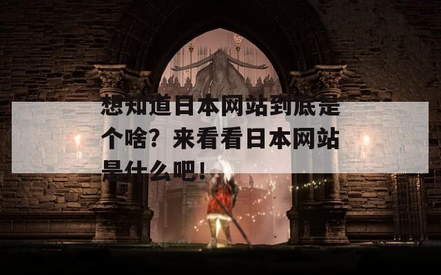 想知道日本网站到底是个啥？来看看日本网站是什么吧！