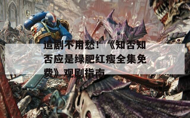追剧不用愁！《知否知否应是绿肥红瘦全集免费》观剧指南