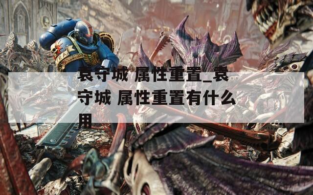 袁守城 属性重置_袁守城 属性重置有什么用