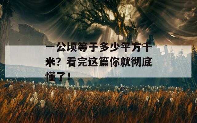 一公顷等于多少平方千米？看完这篇你就彻底懂了！