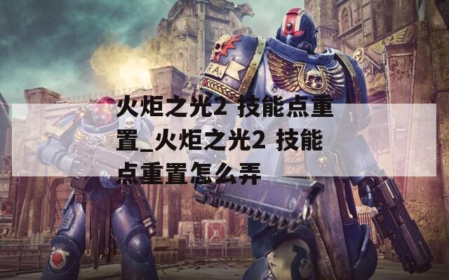 火炬之光2 技能点重置_火炬之光2 技能点重置怎么弄