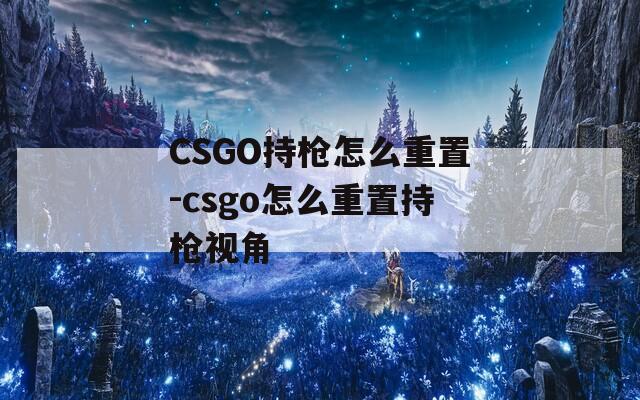 CSGO持枪怎么重置-csgo怎么重置持枪视角