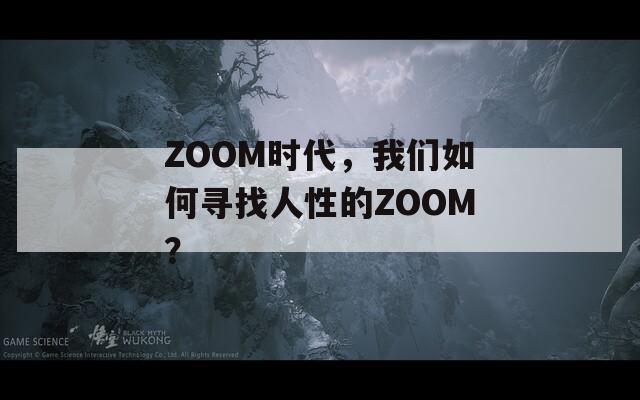 ZOOM时代，我们如何寻找人性的ZOOM？