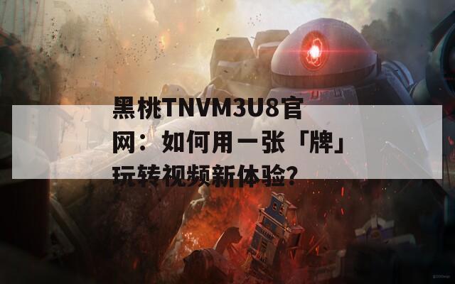 黑桃TNVM3U8官网：如何用一张「牌」玩转视频新体验？