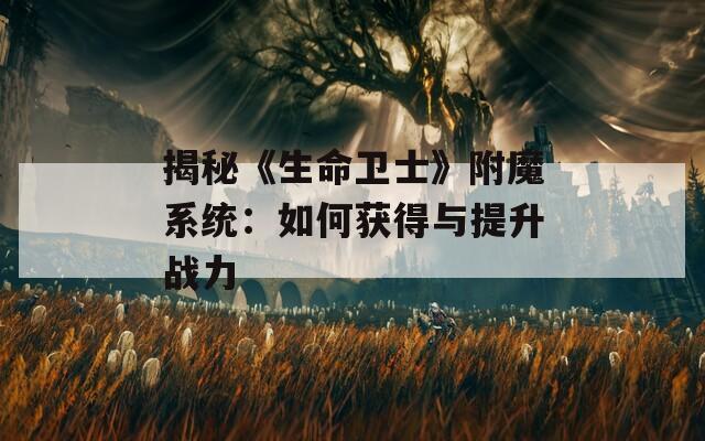 揭秘《生命卫士》附魔系统：如何获得与提升战力