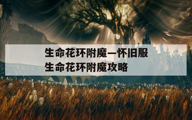 生命花环附魔—怀旧服生命花环附魔攻略