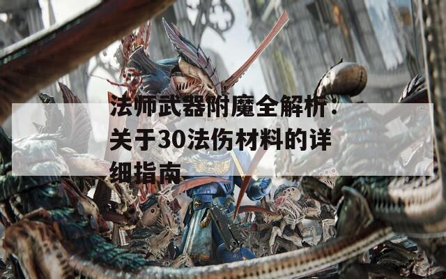 法师武器附魔全解析：关于30法伤材料的详细指南