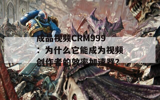 成品视频CRM999：为什么它能成为视频创作者的效率加速器？