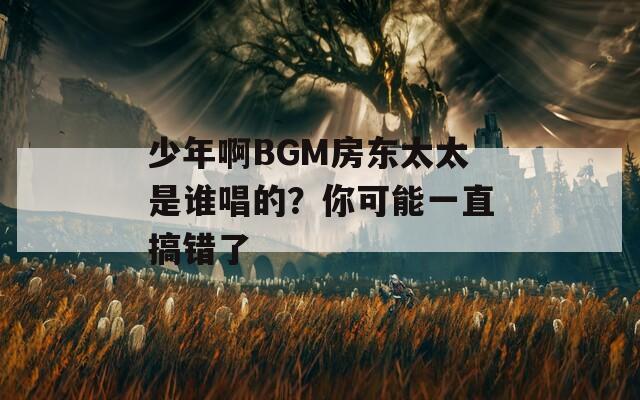 少年啊BGM房东太太是谁唱的？你可能一直搞错了