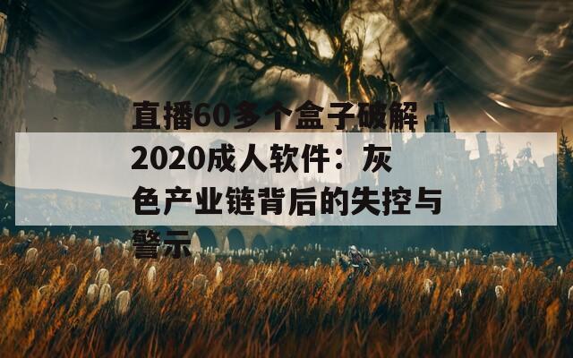 直播60多个盒子破解2020成人软件：灰色产业链背后的失控与警示