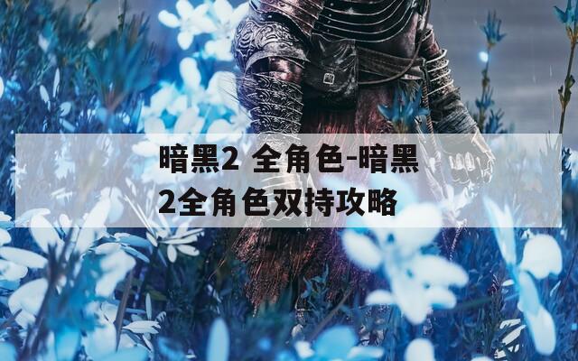 暗黑2 全角色-暗黑2全角色双持攻略